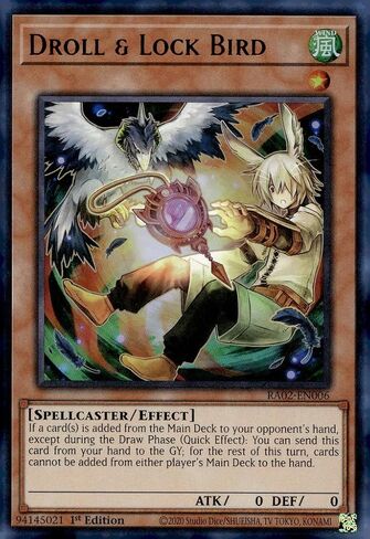 Droll & Lock Bird (Alternate Art) (UR) - RA02-EN006 - Ultra Rare - 1st Edition in Kuwait