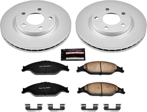 PowerStop Front Brake Kit for Ford Mustang 1999-04 - Fully-Coated Disc Rotors with Z17 Ceramic Brake Pads Replacement, CRK1301 in Kuwait