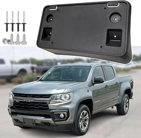 إطار لوحة الترخيص الأمامي لسيارة Chevy Colorado 2021 2022 حامل لوحة ترخيص المصد الأمامي غطاء دعامة التثبيت استبدال # 84461476 Partslink # GM1068213 in Kuwait