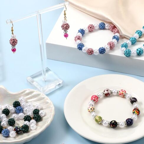 692pcs 24 Colors Jewelry Making Beads Set, Pave Disco Ball Beads, Round Mixed Color Rhinestone Clay Bead with Pearl and Floral Bead and Beaded Thread for DIY Jewelry Making(Multiple Sizes) in Saudi Arabia