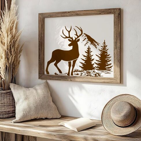 10 Pcs Large Wildlife Animal Wood Burning Stencils Reusable Mountain Deer Wolf Dog Cow Horse Fish Bear Stencils for Wood Sign Wall T-Shirt Fabric DIY Crafts Decor in Saudi Arabia