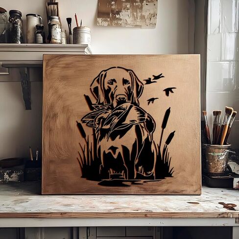 10 Pcs Large Wildlife Animal Wood Burning Stencils Reusable Mountain Deer Wolf Dog Cow Horse Fish Bear Stencils for Wood Sign Wall T-Shirt Fabric DIY Crafts Decor in Saudi Arabia