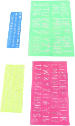 4 Pieces Letter Number Stencils, Reusable PP Plastic Templates with Translucent Design for Learning Painting Scrapbooking Crafts in Kuwait