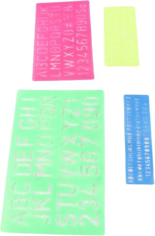 4 Pieces Letter Number Stencils, Reusable PP Plastic Templates with Translucent Design for Learning Painting Scrapbooking Crafts in Kuwait