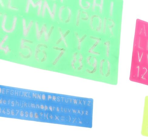 4 Pieces Letter Number Stencils, Reusable PP Plastic Templates with Translucent Design for Learning Painting Scrapbooking Crafts in Kuwait