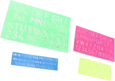 4 Pieces Letter Number Stencils, Reusable PP Plastic Templates with Translucent Design for Learning Painting Scrapbooking Crafts in Kuwait