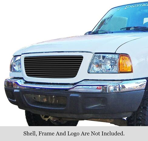 Off Roader eGrille Premium Stainless Steel Black 8x6 Horizontal Billet Grille Compatible with Ford Ranger 2001-2003 XL XLT 2WD Main Upper BGC-8F4674W in Saudi Arabia