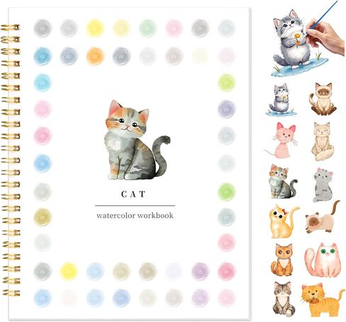 Watercolor Workbook for Adults, Beginner Friendly Water Coloring Book 12 Different Scenery Patterns Sketch Illustration Water Color Painting Book for Art Practice Gift in Saudi Arabia