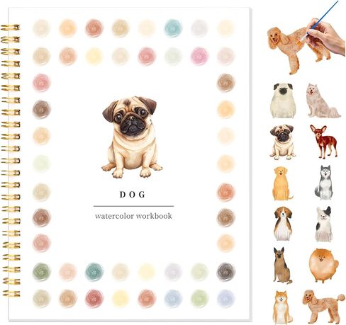 Watercolor Workbook for Adults, Beginner Friendly Water Coloring Book 12 Different Scenery Patterns Sketch Illustration Water Color Painting Book for Art Practice Gift in Saudi Arabia