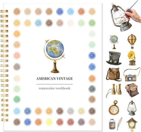 Watercolor Workbook for Adults, Beginner Friendly Water Coloring Book 12 Different Scenery Patterns Sketch Illustration Water Color Painting Book for Art Practice Gift in Saudi Arabia