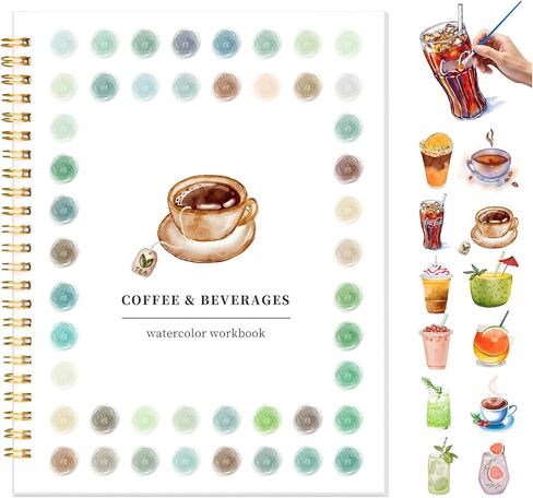 Watercolor Workbook for Adults, Beginner Friendly Water Coloring Book 12 Different Scenery Patterns Sketch Illustration Water Color Painting Book for Art Practice Gift in Saudi Arabia