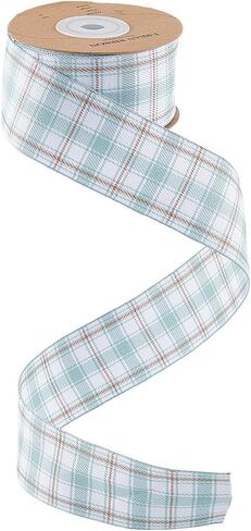 10 Yards 1.57 Inch Blue Checkered Ribbon Spring Summer Easter Buffalo Check Plaid Gingham Polyester Fabric Ribbons Bulk with Spool for Sewing Making Crafts Wreaths Wedding Party Decor Supply in Kuwait