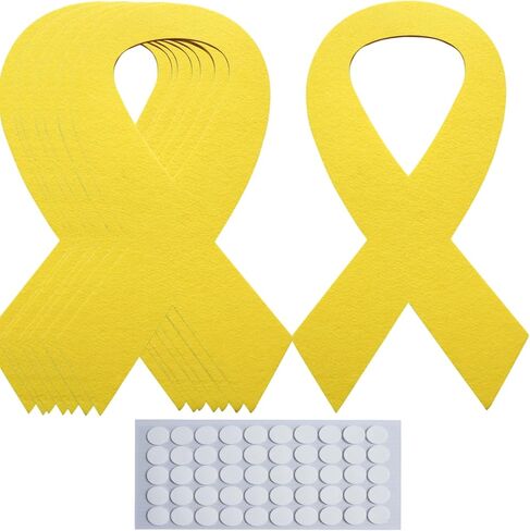 10PCS Large Pink Ribbon Felt Cutout with Glue Dots - 7x12.6 Inch Breast Cancer Awareness Decorations, Fabric Awareness Ribbon for Fundraising Events in Kuwait