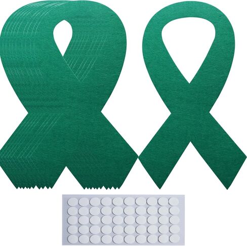 10PCS Large Pink Ribbon Felt Cutout with Glue Dots - 7x12.6 Inch Breast Cancer Awareness Decorations, Fabric Awareness Ribbon for Fundraising Events in Kuwait