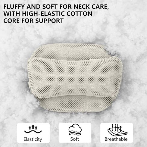2 Pack Car Neck Pillow, Car Seat Headrest Neck Rest Cushion, Suede Car Headrest Pillow for Neck Support with Adjustable Strap, Universal Fit Cars SUVs Sedan Home Office (Beige) in Saudi Arabia