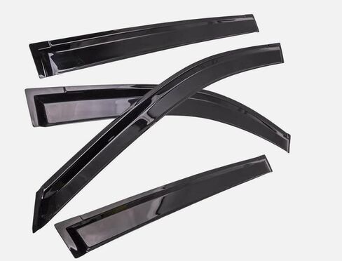 generic Smoke Window Sun Vent Visor Rain Guards Deflectors for KIA Rio Sedan 2011-2017, Black, MVRIO11 in Kuwait