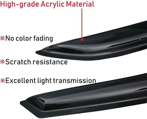 generic Smoke Window Sun Vent Visor Rain Guards Deflectors for KIA Rio Sedan 2011-2017, Black, MVRIO11 in Kuwait