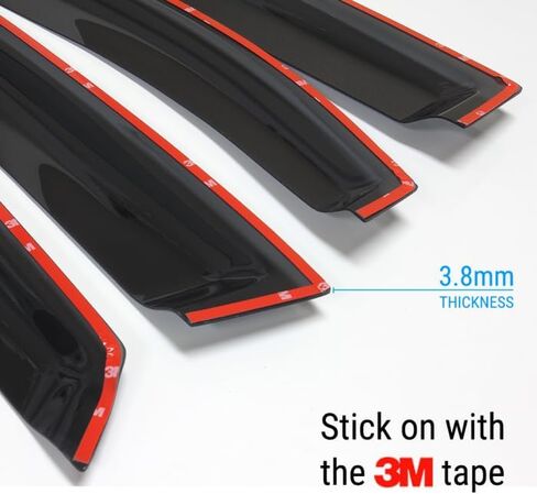 generic Smoke Window Sun Vent Visor Rain Guards Deflectors for KIA Rio Sedan 2011-2017, Black, MVRIO11 in Kuwait