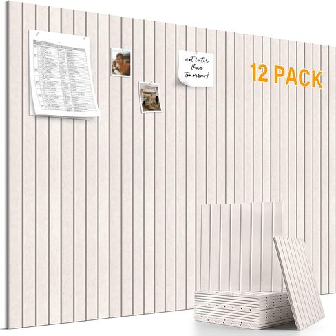 Large Felt Bulletin Board，47.2" x 35.4" 12 Pack Cork Board Alternative for Walls,Felt Wall Tiles for Office & Home Decor,Pin Board with 30 Pcs Pushpins and 72 Adhesive Tabs-Oatmeal in Saudi Arabia