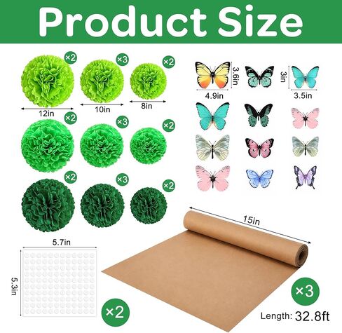 3D Classroom Tree Bulletin Board Set, 3 Roll 32.8Ft Large Kraft Craft Cardboard Tree with Artificial Butterfly, Back to School Bulletin Board Decorations for DIY School Chalkboards Room Wall Decor in Saudi Arabia
