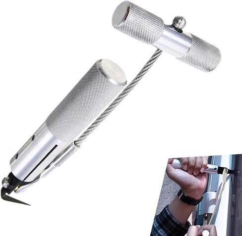 Windshield Removal Tool, Carbon Steel Rustproof Vehicle Glass Removal Tool, 1.06" Hook-head Window Replacement Implement, Universal for Most Vehicles (Silver) in Saudi Arabia