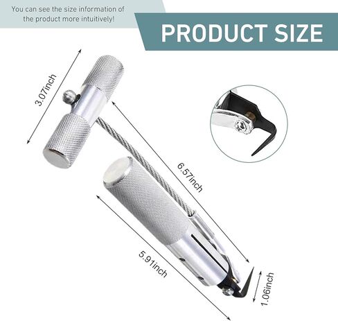 Windshield Removal Tool, Carbon Steel Rustproof Vehicle Glass Removal Tool, 1.06" Hook-head Window Replacement Implement, Universal for Most Vehicles (Silver) in Saudi Arabia