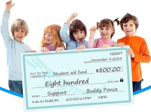 30" x 16" Giant Big Blank Check - Oversized Reusable Dry Erase Fake Check for Presentations, Awards, Raffles & Events | Perfect for Endowments, Rewards, Winners & Celebrations in Kuwait