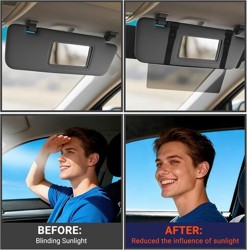 Sun Visor Extender for Car, Visor Extender Sun Blocker, Adjustable Car Sunshade Attachment with 2 Cleaning Cloths, Anti-Glare for Safe Driving in Saudi Arabia