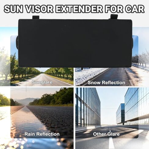 Sun Visor Extender for Car, Visor Extender Sun Blocker, Adjustable Car Sunshade Attachment with 2 Cleaning Cloths, Anti-Glare for Safe Driving in Saudi Arabia