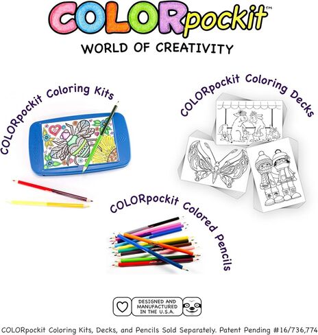 Colorpockit 4x6 Postcard Coloring Book Card Decks with Busy Bunnies and Butterflies Forever. Refills for COLORpockit Complete Portable Coloring kit. Contains Two 12-Card Coloring Decks. in Saudi Arabia