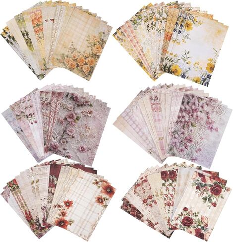 levylisa Floral Scrapbook Paper 90 Sheets Mixed Special Paper for Scrapbooking Planner Junk Journal Supplies in Kuwait