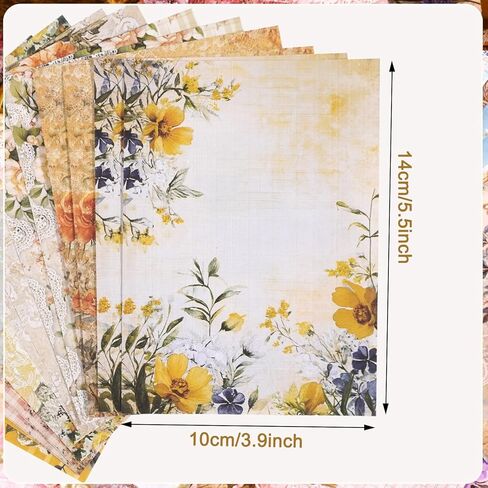 levylisa Floral Scrapbook Paper 90 Sheets Mixed Special Paper for Scrapbooking Planner Junk Journal Supplies in Kuwait