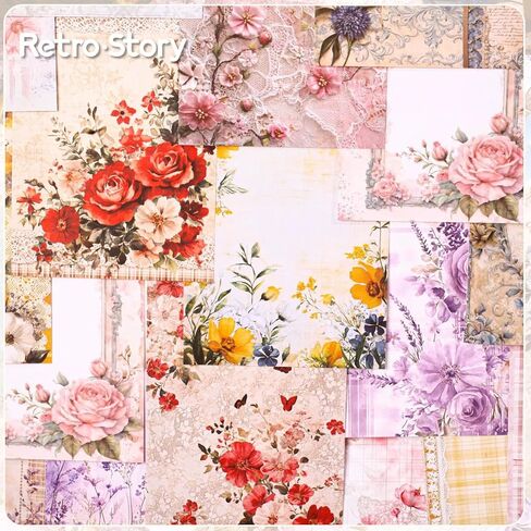 levylisa Floral Scrapbook Paper 90 Sheets Mixed Special Paper for Scrapbooking Planner Junk Journal Supplies in Kuwait