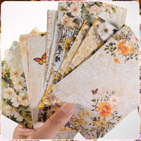 levylisa Floral Scrapbook Paper 90 Sheets Mixed Special Paper for Scrapbooking Planner Junk Journal Supplies in Kuwait