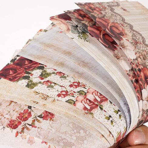 levylisa Floral Scrapbook Paper 90 Sheets Mixed Special Paper for Scrapbooking Planner Junk Journal Supplies in Kuwait