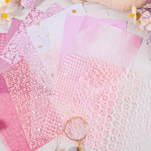 15 Pcs Decorative Paper Set Assorted Pattern Stationery Paper Supplies for Photo Album Journal Scrapbooks DIY Art Crafts ﻿ (Purple) in Kuwait