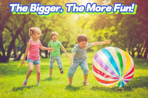 GiftExpress 40" Striped Beach Ball, Giant Transparent Inflatable Beach Ball for Swimming Pool Party, Beach, Backyard Games, Summer Outdoor Water Toy & Party Decoration for Kids, Teens & Adults in Saudi Arabia