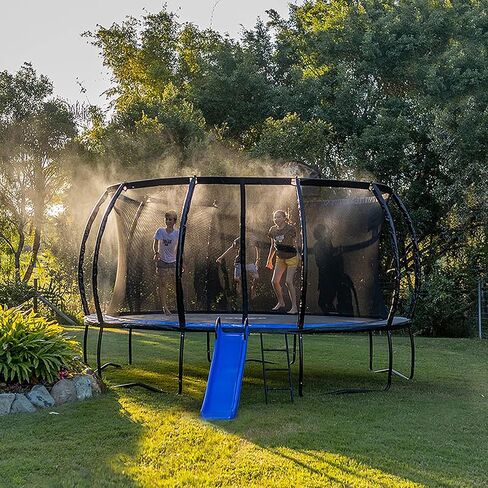 SpaceJump MeteorShower Trampoline Sprinkler Head, Water Attachment Accessory for Outdoor Recreation and Backyard Play, Black/Blue in Saudi Arabia
