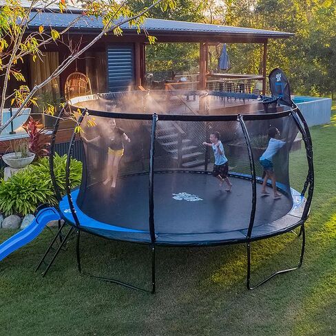 SpaceJump MeteorShower Trampoline Sprinkler Head, Water Attachment Accessory for Outdoor Recreation and Backyard Play, Black/Blue in Saudi Arabia