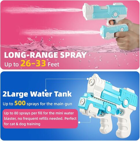 2-Pack Pet Water Spray Gun, Cat Trining Water Gun Dog Training Sprayer with Leak-Proof Silicone Plug, Extra Large Water Tank, Detachable & Easy to Assemble Pet Training Spraye in Saudi Arabia