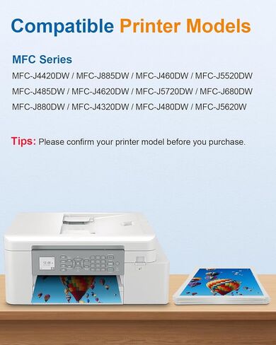 خرطوشة حبر LC203XL لطابعة Brother MFC-J480DW MFC-J880DW MFC-J885DW MFC-J4420DW MFC-J680DW بديلة لأخيه LC203 LC203XL LC201 LC201XL 10 عبوات عالية الإنتاجية 5500 صفحة (4BK/2C/2M/2Y) in Kuwait