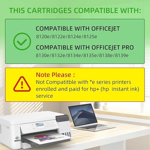 923xl Ink Cartridges Replacement for HP Ink 923e 923XL Ink Cartridge Compatible with OfficeJet Pro 8120/8122e/8125e/8130/8135e/8138e/8139e Printers. (4Pack) in Saudi Arabia