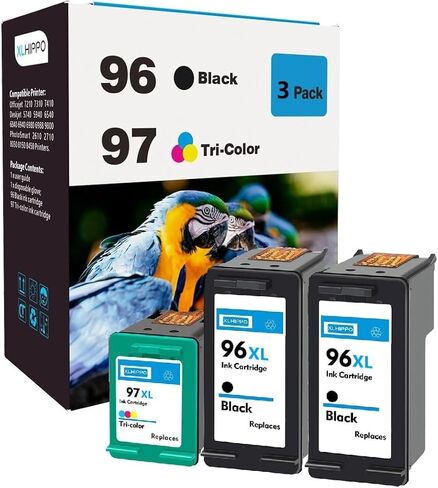 96 Black 97 Tri-Color Remanufactured for HP 96 97 Ink Cartridges Black/Color Combo Pack, 96/97 Ink Cartridges for DeskJet 6940 6840 6988 6980 OfficeJet 7310 7410 7210 Photosmart 8050 Printer(3-Pack) in Saudi Arabia