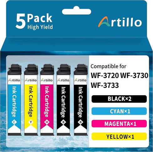 Remanufactured Ink Cartridges Replacement for Epson 702XL T702 T702XL Ink Cartridges Combo Pack for Epson Workforce Pro WF-3720 WF-3730 WF-3733 Printer (2B, 1C, 1M, 1Y, 5 Pack) in Saudi Arabia