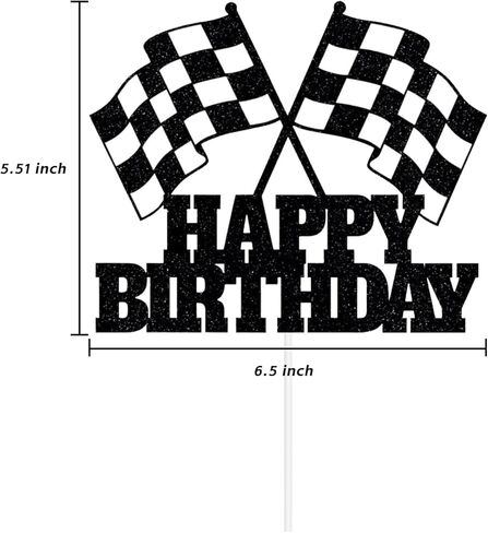 Race Car Flag Cake Topper Racing Car Happy Birthday Cake Decoration Racing Checkered Flag Themed Cake Decoration for Boys Birthday Party Baby Shower in Saudi Arabia