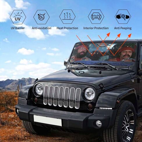 Funny Windshield Sun Shade for Car SUV Truck 27.5x51 inches, Car Windshield Sun Shade Blocks Uv Rays Sun Visor Protector Keep Your Vehicle Cool in Kuwait