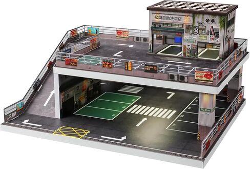 kivmcds Display Case for Hot Wheels Matchbox Toy Car Monster Truck,Lighted Ramp Scene Diorama Garage Parking for 1/64 Diecast Car,Maximum Hold 40+ Cars (Self-Service Car Wash) in Saudi Arabia