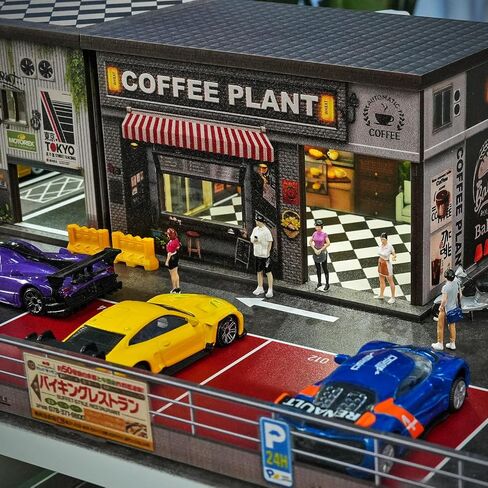 kivmcds Display Case for Hot Wheels Matchbox Toy Car Monster Truck,Lighted Ramp Scene Diorama Garage Parking for 1/64 Diecast Car,Maximum Hold 40+ Cars (Self-Service Car Wash) in Saudi Arabia
