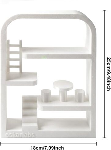 Display Shelf Compatible with Smiski Living Series, Bed Series,Bath Series、Toilet Series,Sunday Series - Collectible Dollhouse & Storage Rack, Perfect for Figures Display & Organization (White) in Saudi Arabia