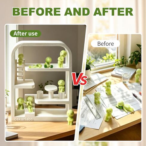 Display Shelf Compatible with Smiski Living Series, Bed Series,Bath Series、Toilet Series,Sunday Series - Collectible Dollhouse & Storage Rack, Perfect for Figures Display & Organization (White) in Saudi Arabia